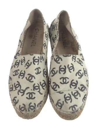 Chanel Interlocking CC Logo Lambskin Espadrilles