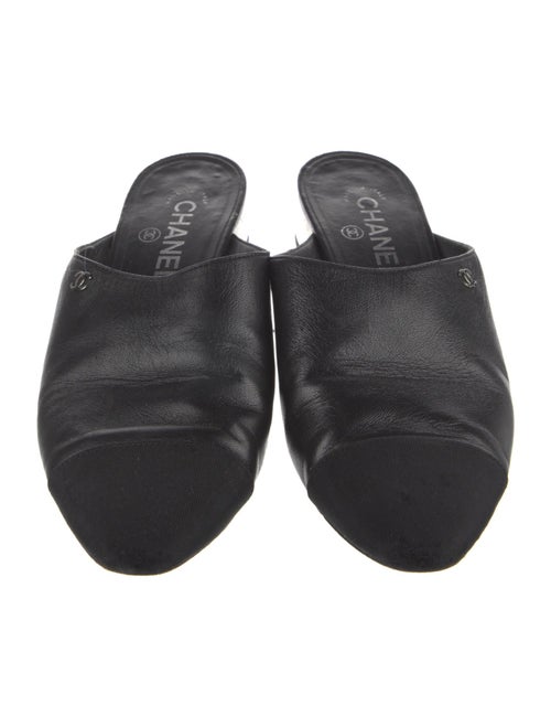 Chanel Interlocking CC Logo Leather Mules
