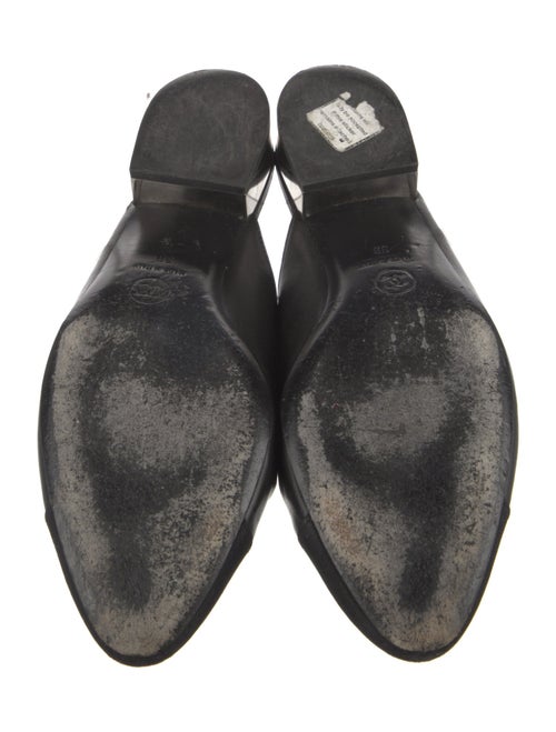 Chanel Interlocking CC Logo Leather Mules