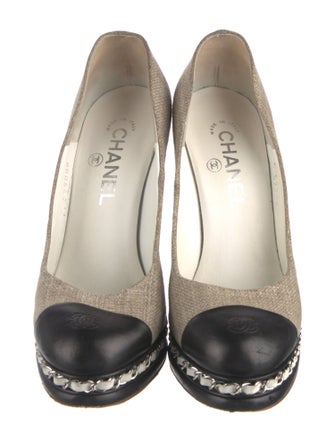 Chanel Interlocking CC Logo Canvas Pumps