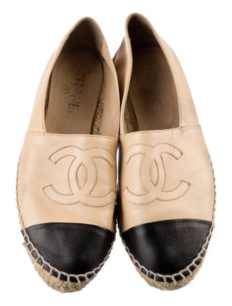 Chanel Interlocking CC Logo Lambskin Espadrilles