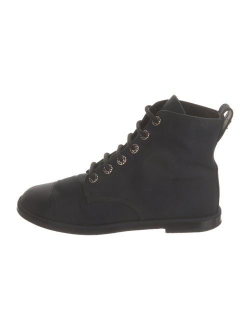 Chanel 2021 Interlocking CC Logo Lace-Up Boots