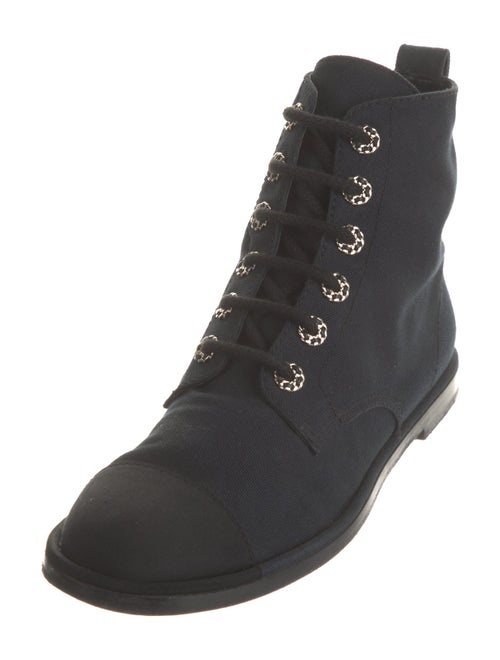 Chanel 2021 Interlocking CC Logo Lace-Up Boots