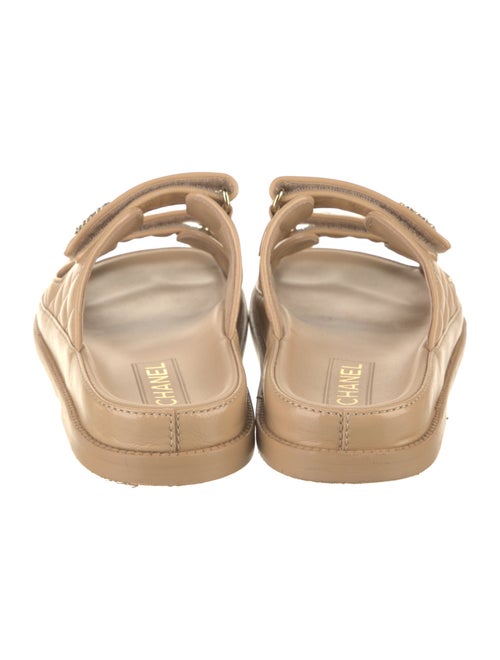 Chanel Interlocking CC Logo Leather Slides