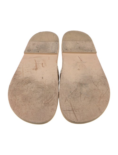 Chanel Interlocking CC Logo Leather Slides