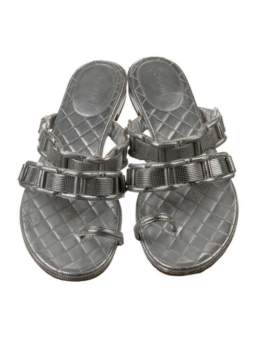 Chanel Quilted Pattern Leather Slides