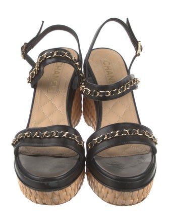 Chanel 2020 Interlocking CC Logo Slingback Sandals