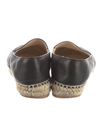 Chanel Interlocking CC Logo Leather Espadrilles