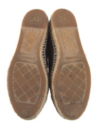 Chanel Interlocking CC Logo Leather Espadrilles