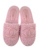 Chanel Interlocking CC Logo Tweed Mules