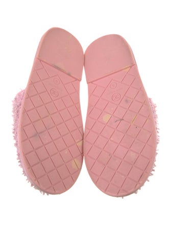 Chanel Interlocking CC Logo Tweed Mules