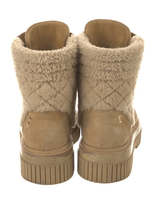 Chanel Interlocking CC Logo Suede Combat Boots