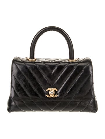 Chanel Shoulder Bags Mini Chevron Coco Handle Bag