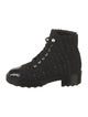 Chanel Interlocking CC Logo Tweed Combat Boots