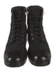Chanel Interlocking CC Logo Tweed Combat Boots