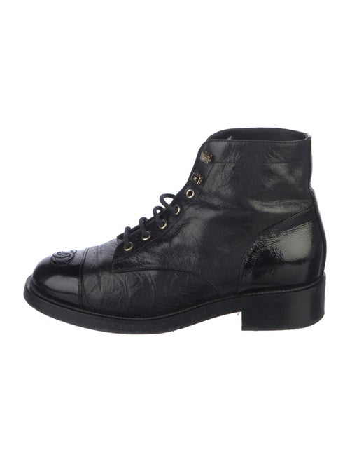 Chanel 2021 Interlocking CC Logo Combat Boots