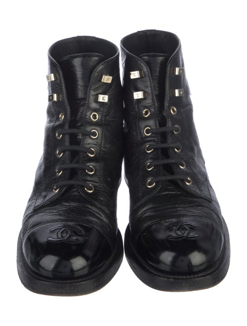 Chanel 2021 Interlocking CC Logo Combat Boots