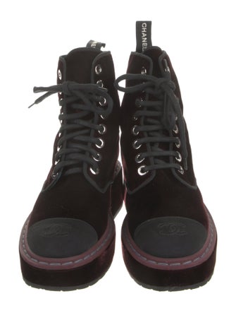 Chanel 2017 Interlocking CC Logo Combat Boots