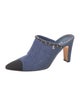 Chanel Interlocking CC Logo Denim Mules