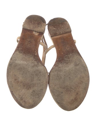 Chanel Interlocking CC Logo Leather T-Strap Sandals