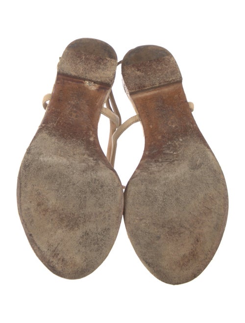 Chanel Interlocking CC Logo Leather T-Strap Sandals