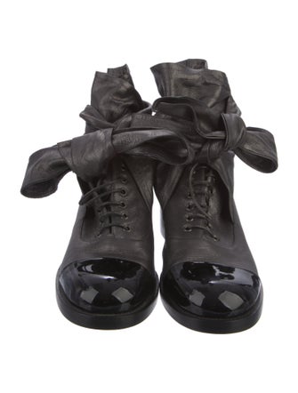 Chanel 2016 Interlocking CC Logo Combat Boots