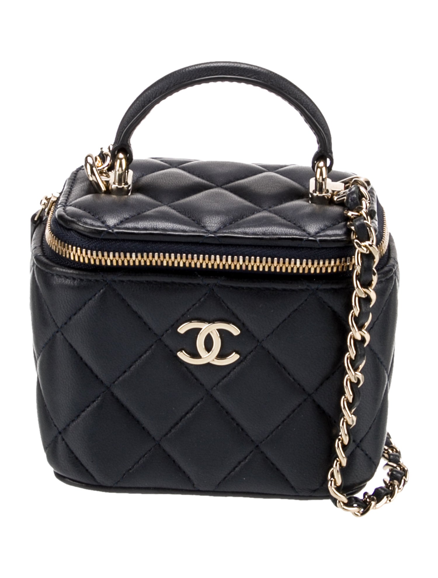 Chanel Mini Top Handle Vanity Case w/ Chain