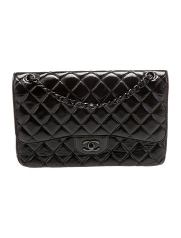 Chanel Shoulder Bags So Black Jumbo Double Flap Bag