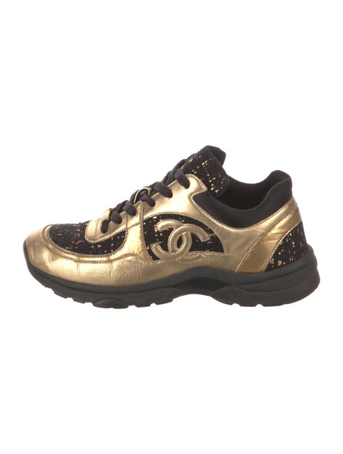 Chanel Interlocking CC Logo Leather Sneakers