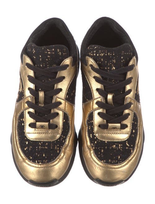 Chanel Interlocking CC Logo Leather Sneakers