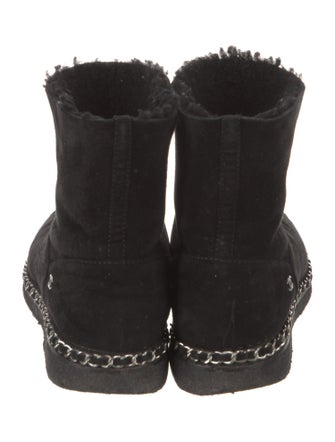 Chanel Interlocking CC Logo Suede Boots