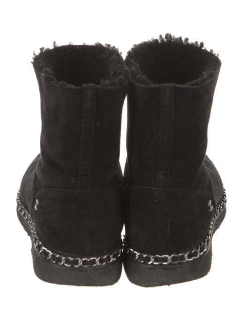 Chanel Interlocking CC Logo Suede Boots
