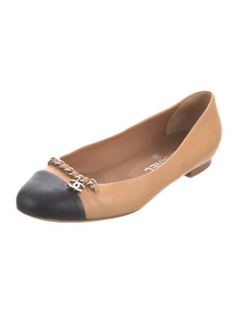 Chanel Interlocking CC Logo Lambskin Ballet Flats