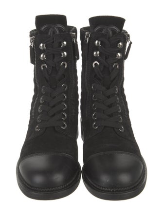 Chanel 2018 Interlocking CC Logo Combat Boots