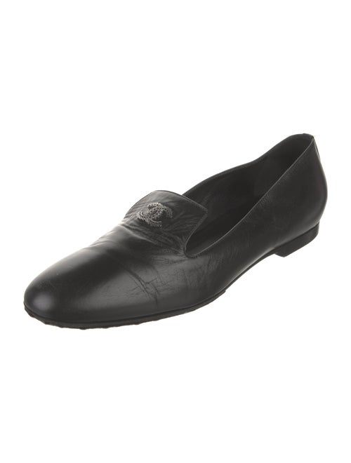 Chanel Interlocking CC Logo Leather Loafers