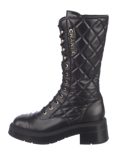 Chanel 2024 Interlocking CC Logo Combat Boots