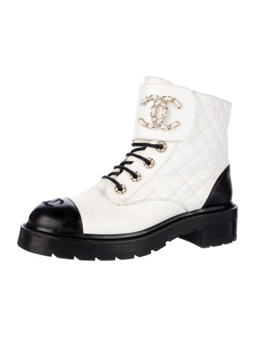 Chanel 2021 Interlocking CC Logo Combat Boots