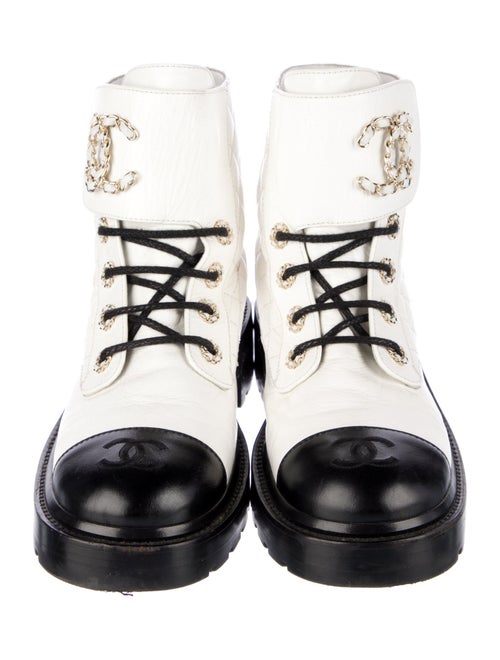 Chanel 2021 Interlocking CC Logo Combat Boots