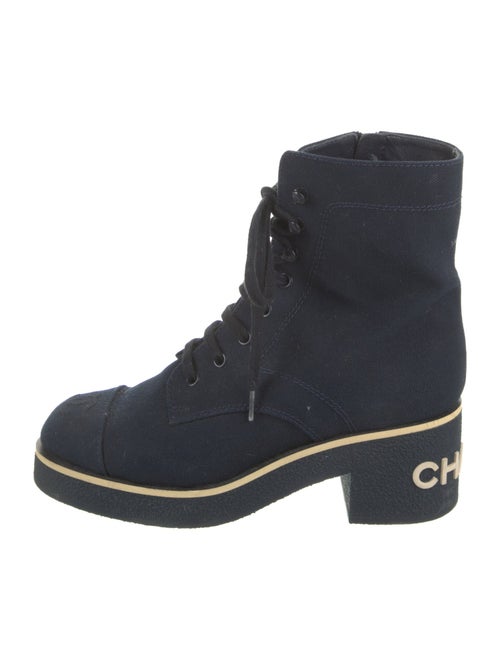 Chanel 2021 Interlocking CC Logo Combat Boots
