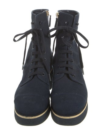 Chanel 2021 Interlocking CC Logo Combat Boots