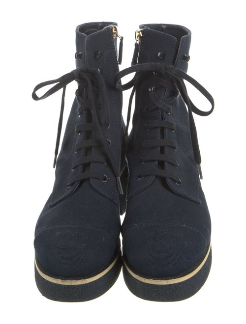 Chanel 2021 Interlocking CC Logo Combat Boots