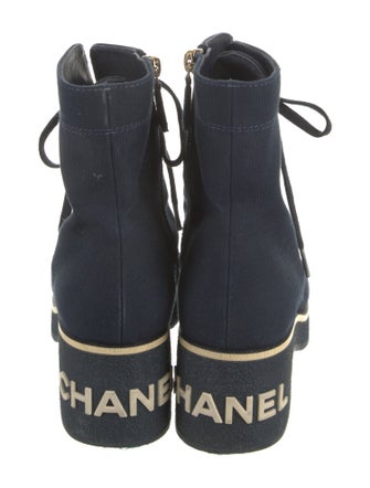 Chanel 2021 Interlocking CC Logo Combat Boots