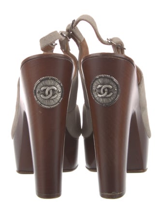 Chanel 2011 Interlocking CC Logo Slingback Sandals