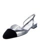 Chanel Interlocking CC Logo Lambskin Slingback Flats