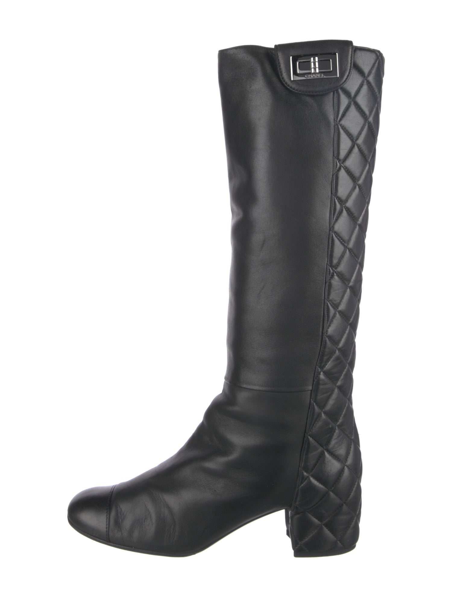 Chanel 2010 Interlocking CC Logo Riding Boots