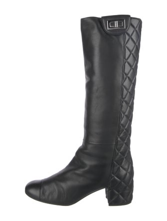 Chanel 2010 Interlocking CC Logo Riding Boots