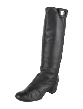 Chanel 2010 Interlocking CC Logo Riding Boots