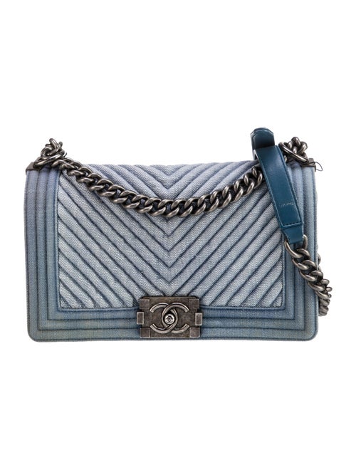 Chanel Medium Denim Chevron Boy Bag