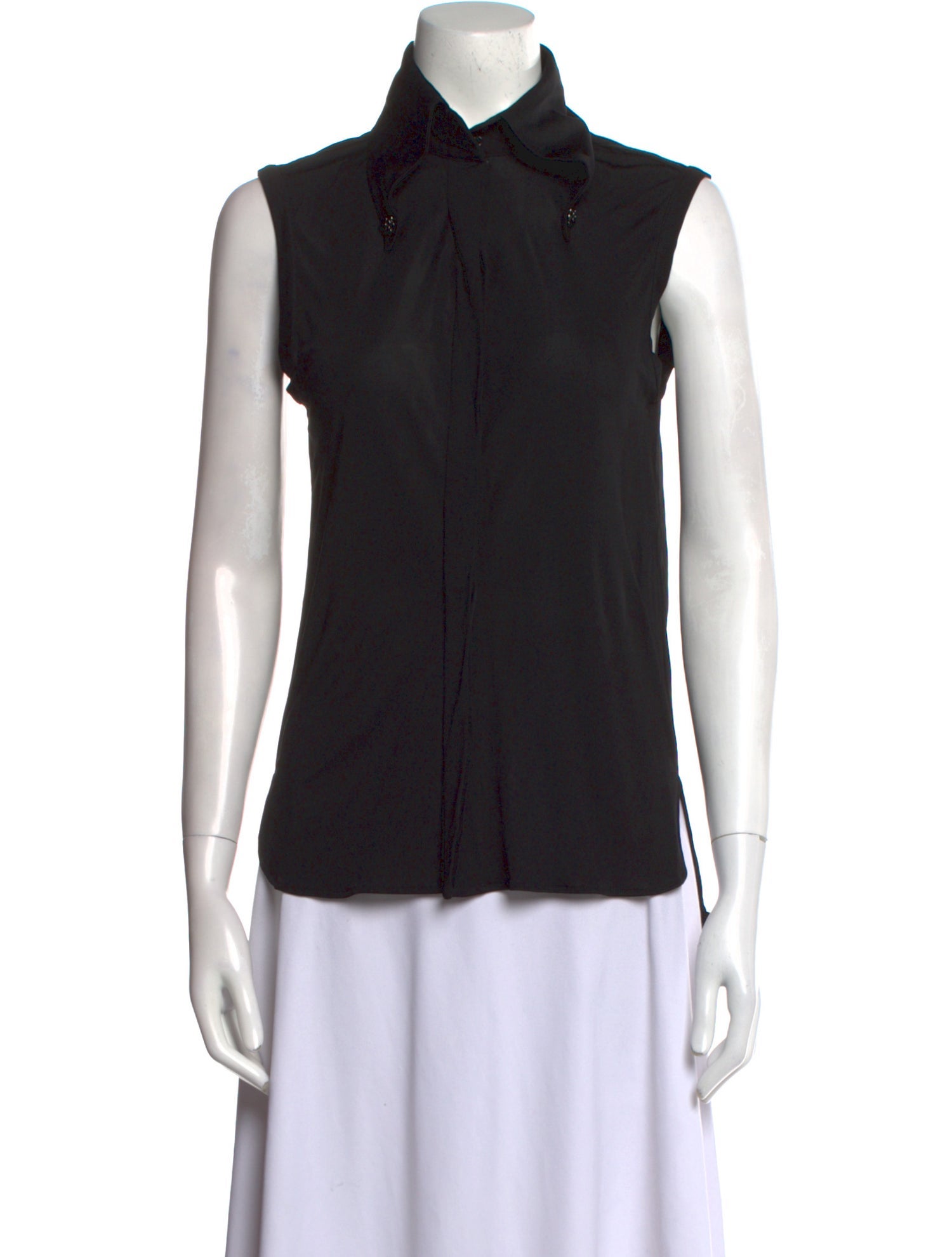 Chanel 2015 Sleeveless Button-Up Top