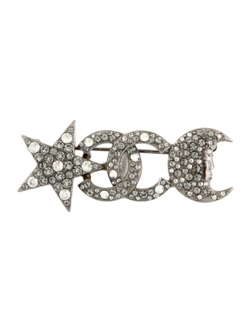 Chanel Strass Moon & Star CC Brooch
